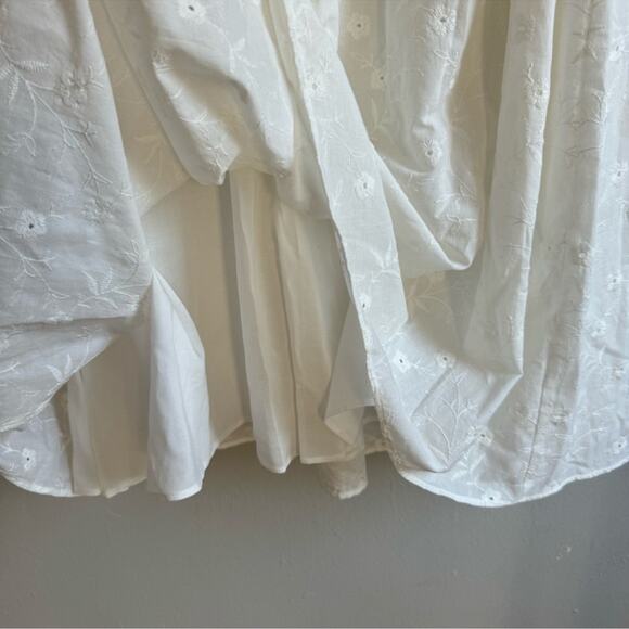 NWT Zara Openwork Embroidered Midi Cotton Dress Oyster White Blogger Favorite XS - Picture 7 of 16